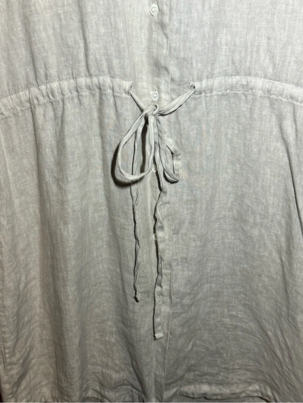 James Perse Linen Drawstring Shirt Dress Beige Women’s size 3 (Large)